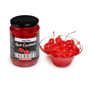 Red Cocktail Cherries with Stems 720ml