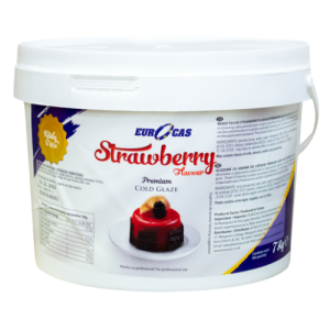 Strawberry cold glaze 7kg tub for pastry glazing Eurocas UK
