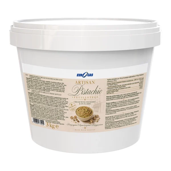 Artisan pistachio feuilletee 3kg pistachio cream with crispy flakes Eurocas UK
